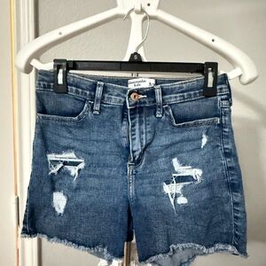 Abercrombie Kids Blue Distressed Denim Shorts
